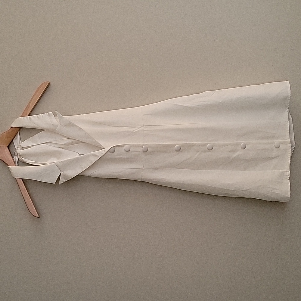 Lulus NWOT Polished Cutie Ivory Collared Sleeveless Backless Mini Dress - Picture 5 of 12